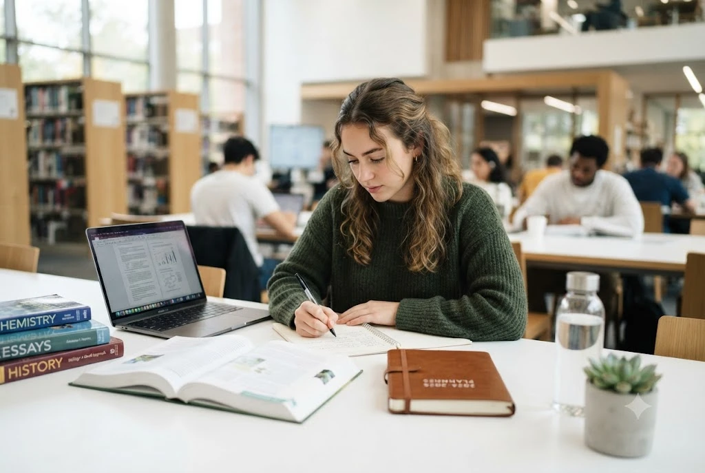 Student practicing productive study habits to learn how to be a better student