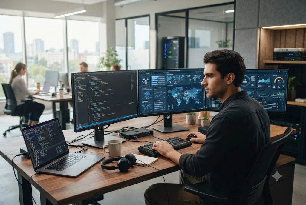 Professional demonstrating IT skills while working with modern software development and cloud technologies.